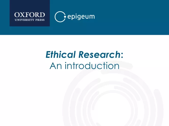 ethical research an introduction