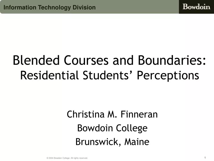 blended courses and boundaries residential students perceptions