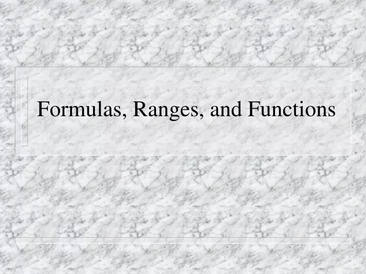 formulas ranges and functions