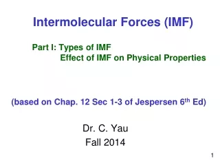Dr. C. Yau Fall 2014