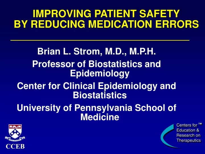 improving patient safety by reducing medication errors