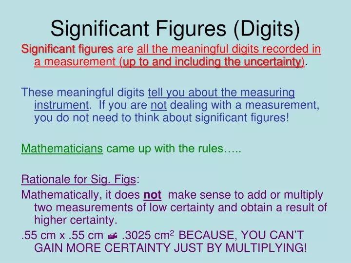 significant figures digits