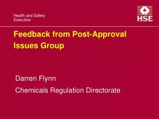 Feedback from Post-Approval Issues Group