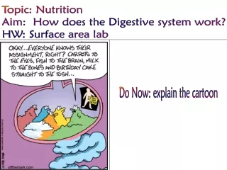 Topic: Nutrition Aim:  How does the Digestive system work? HW: Surface area lab