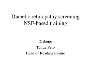 Diabetic retinopathy screening  NSF-based training