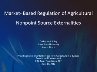 Market- Based Regulation of Agricultural Nonpoint Source Externalities