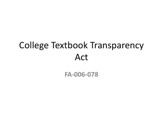 College Textbook Transparency Act