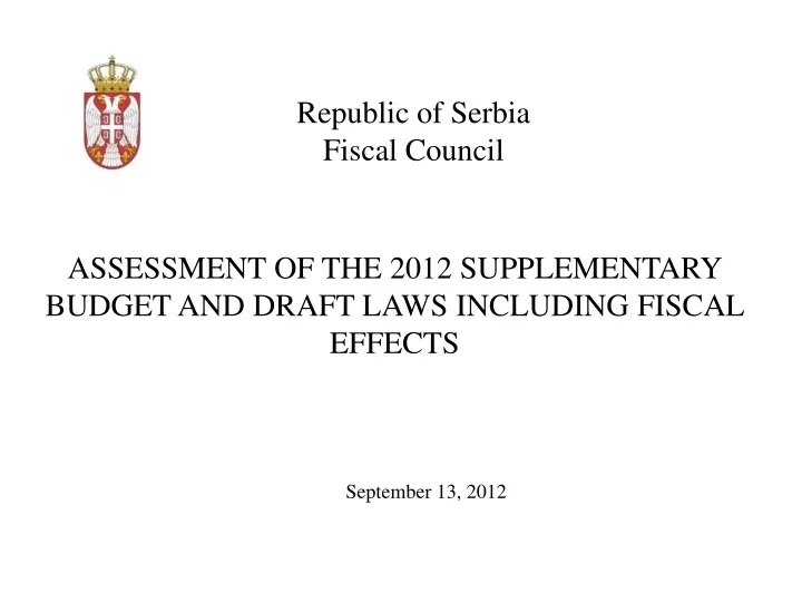 republic of serbia fiscal council