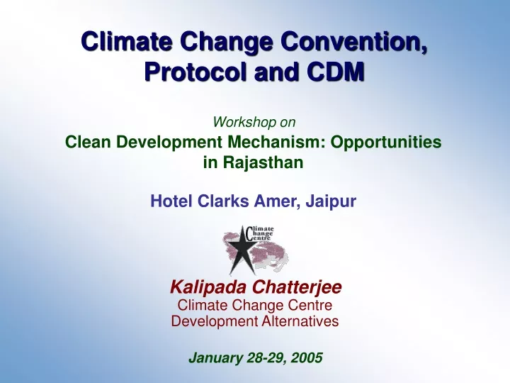 climate change convention protocol and cdm
