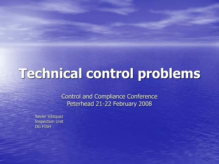 technical control problems