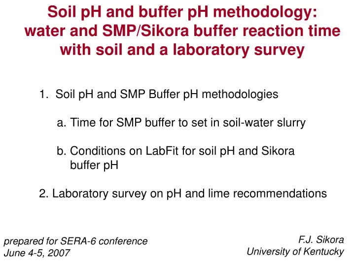 soil ph and buffer ph methodology water