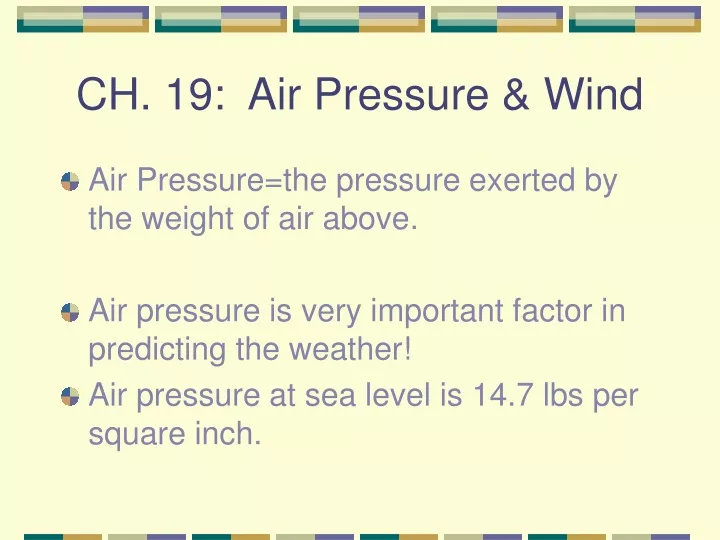 ch 19 air pressure wind