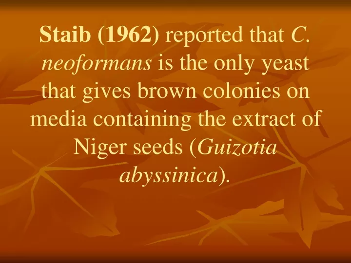 staib 1962 reported that c neoformans is the only
