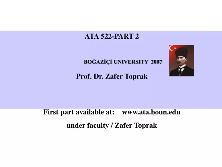 ata 522 part 2 bo az university 2007 prof