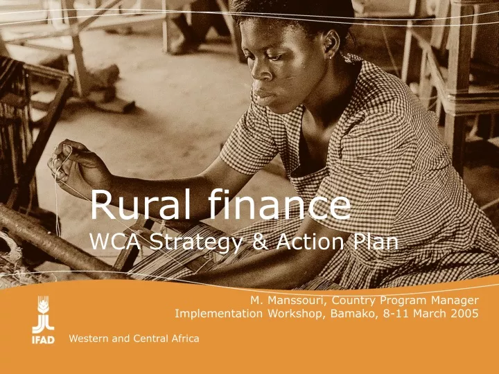 rural finance wca strategy action plan