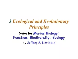 3  Ecological and Evolutionary Principles