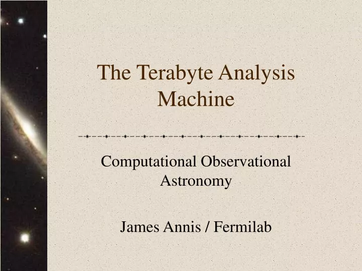 the terabyte analysis machine