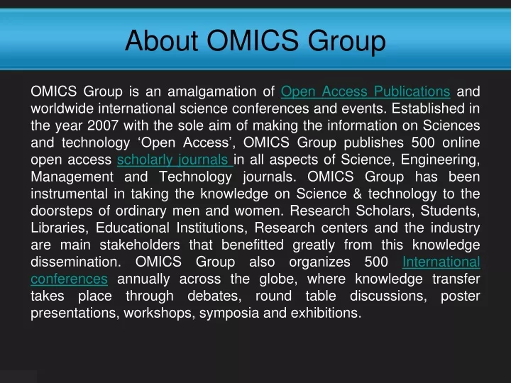 about omics group