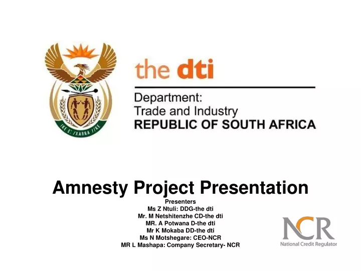 amnesty project presentation presenters