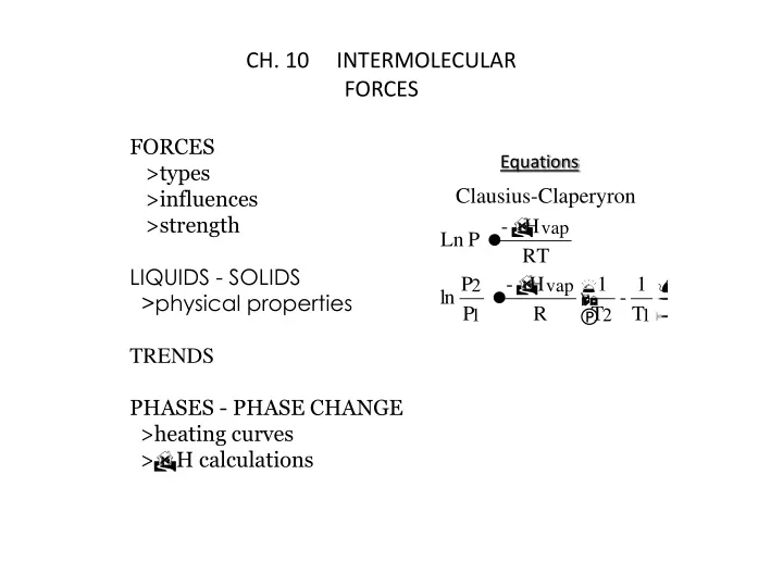 ch 10 intermolecular forces
