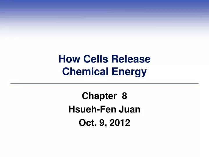 how cells release chemical energy