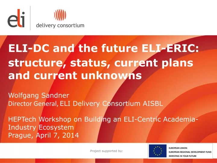 eli dc and the future eli eric structure status