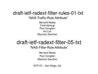draft-ietf-radext-filter-rules-01-txt  “NAS-Traffic-Rule Attribute”