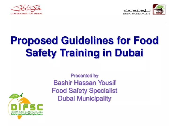 proposed guidelines for food safety training in dubai