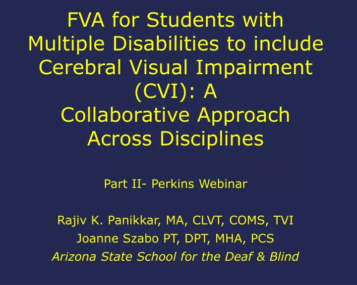 fva for students with multiple disabilities
