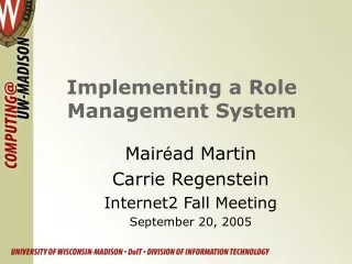 Implementing a Role Management System