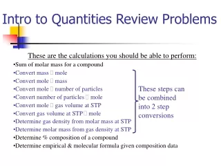 Intro to Quantities Review Problems