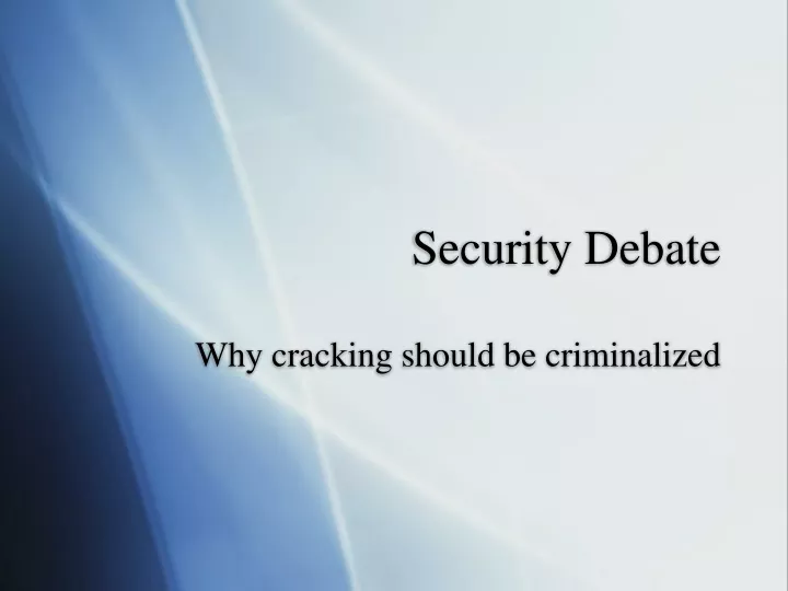 security debate