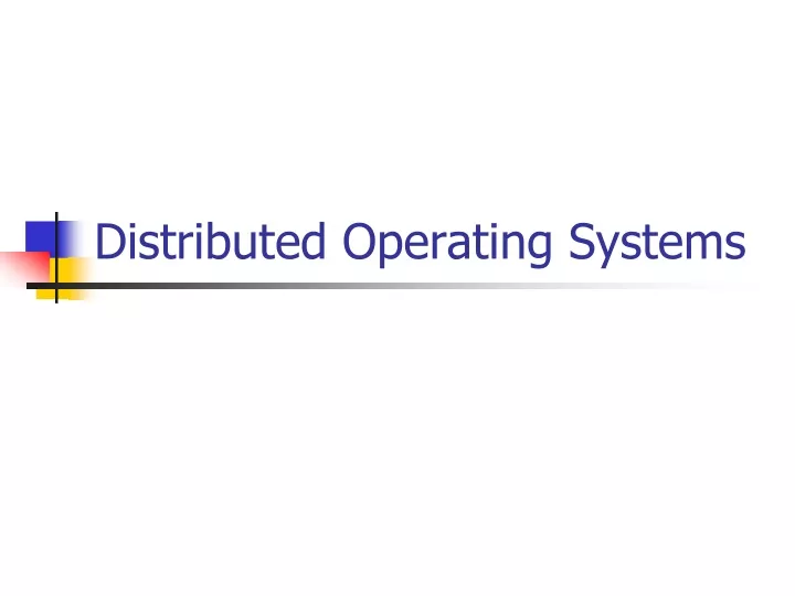 distributed operating systems