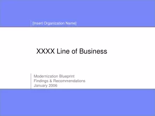 Modernization Blueprint  Findings &amp; Recommendations  January 2006