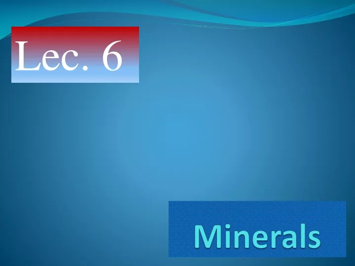 minerals