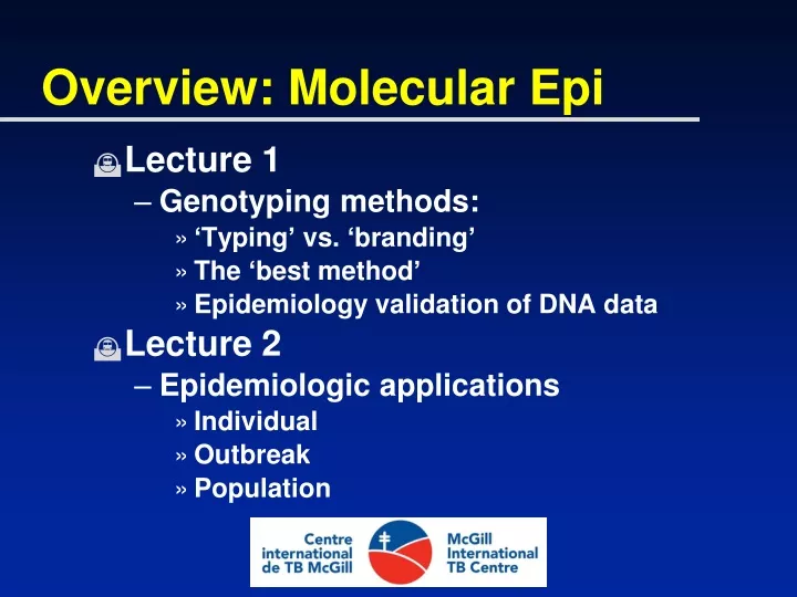 overview molecular epi