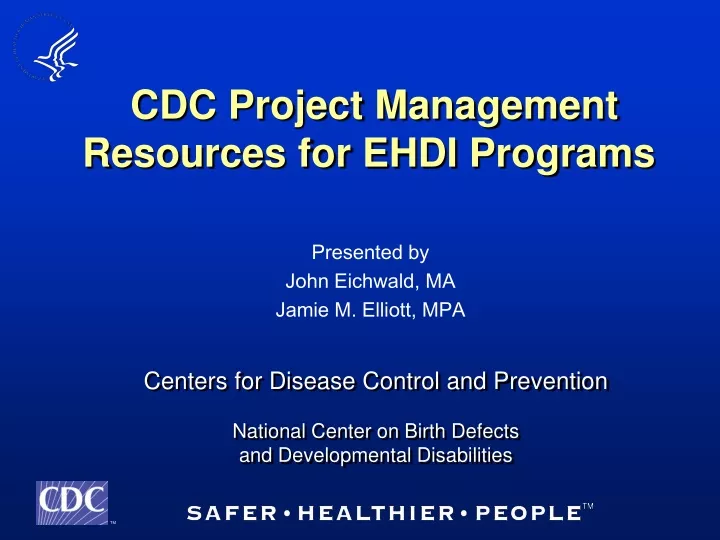 cdc project management resources for ehdi programs