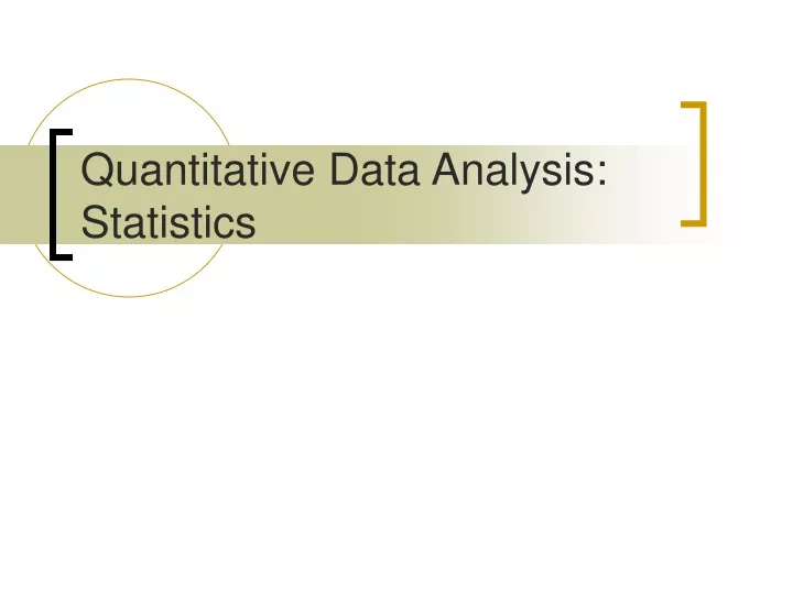 quantitative data analysis statistics
