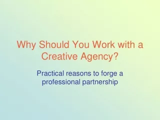 Why Should You Work with a Creative Agency?