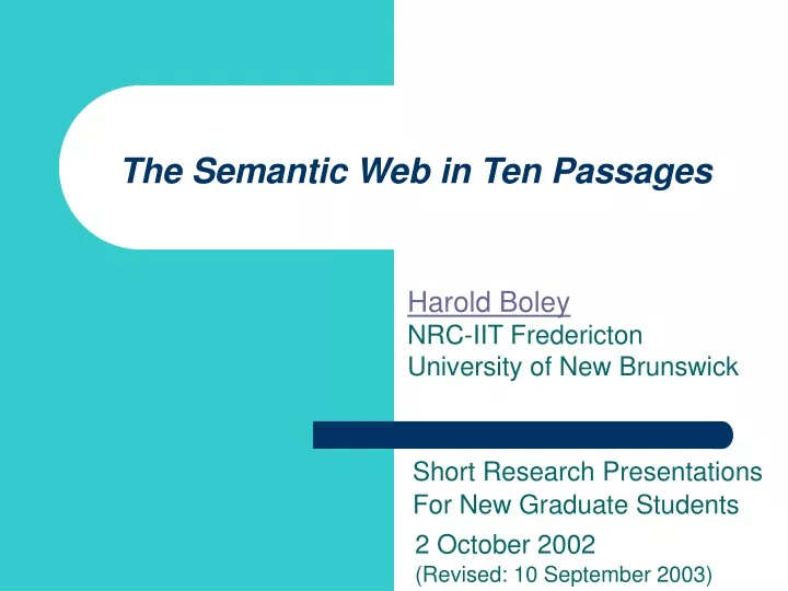 the semantic web in ten passages
