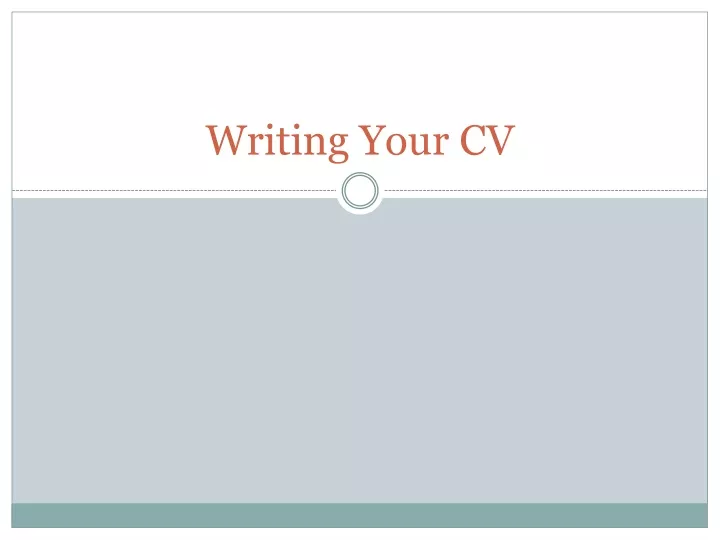 writing your cv