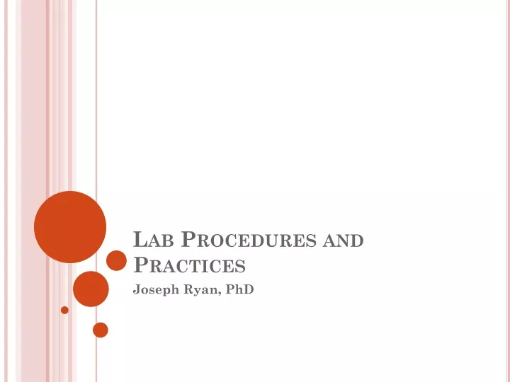 lab procedures and practices