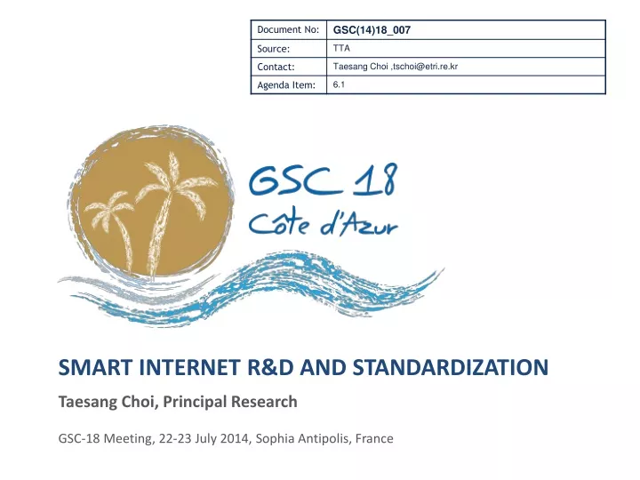 smart internet r d and standardization