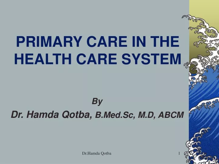 primary care in the health care system