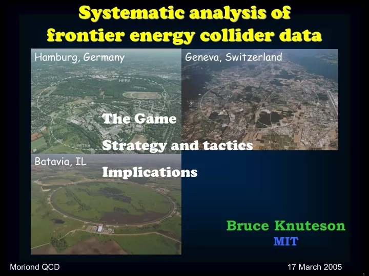 systematic analysis of frontier energy collider data