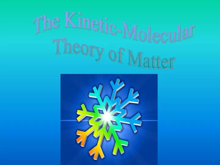 the kinetic molecular theory of matter