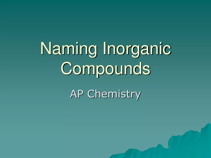 naming inorganic compounds