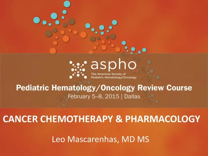 cancer chemotherapy pharmacology