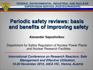 FEDERAL ENVIRONMENTAL, INDUSTRIAL AND NUCLEAR SUPERVISION SERVICE (ROSTECHNADZOR)