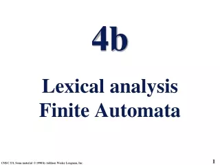 4b Lexical analysis  Finite Automata